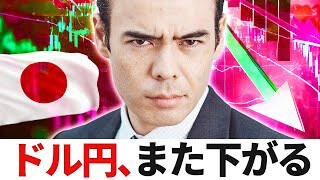 ドル円、また下がる